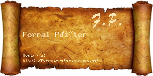 Forrai Péter névjegykártya